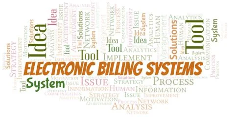 Electronic Billing Systems typography vector word cloud. 스톡 일러스트