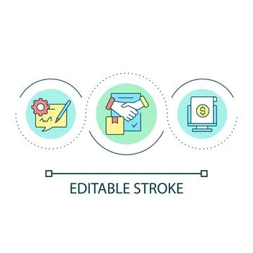 Electronic bills loop concept icon 库存插图