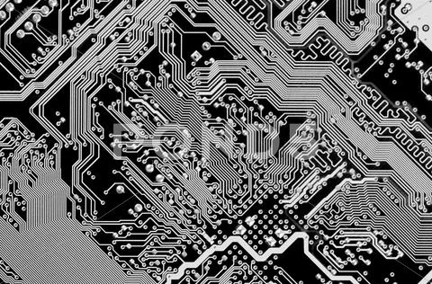 Electronic black and white background Stock Illustration