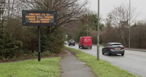 Electronic board about post Brexit changes Stock Footage 145970020