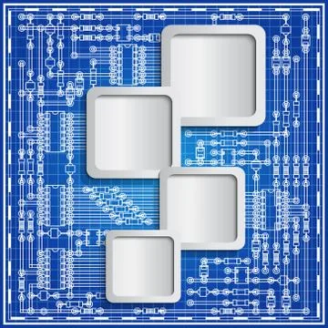 The electronic board on a blue background. Stock Illustration