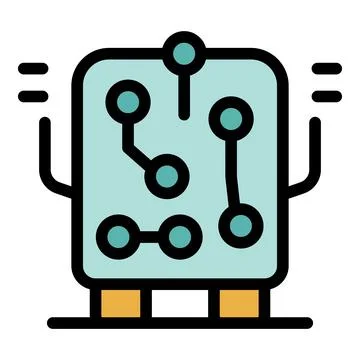 Electronic board character showing artificial intelligence and machine learni Stock Illustration