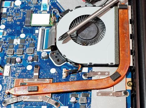 Electronic Board With Chip Sets. Foto stock