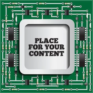 Electronic board with display. Stock Illustration