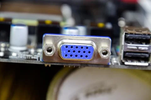 Electronic board with electrical components. Electronics of computer equipment Stock Photos