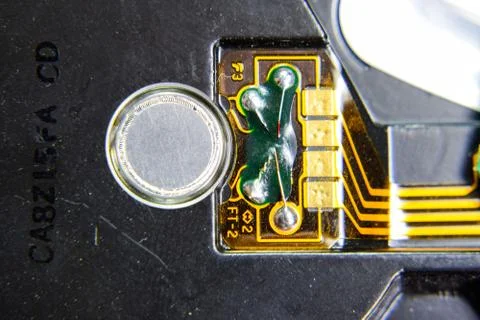 Electronic board with electrical components. Electronics of computer equipment Stock Photos