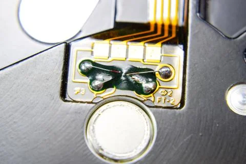 Electronic board with electrical components. Electronics of computer equipment Stock Photos