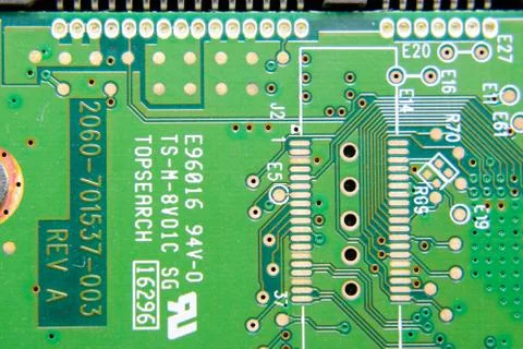 Electronic board with electrical components. Electronics of computer equipmen Stock Photos