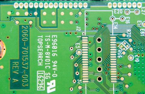 Electronic board with electrical components. Electronics of computer equipmen Stock Photos