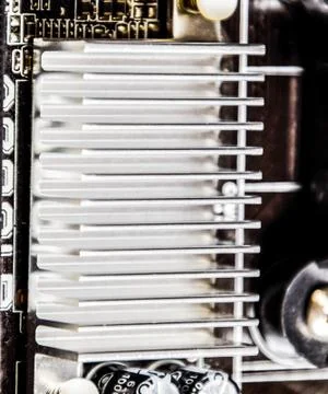 Electronic board with electrical components. Electronics of computer equipmen Stock Photos