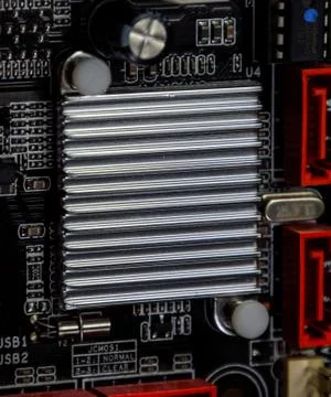 Electronic board with electrical components. Electronics of computer equipmen Stock Photos