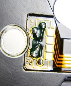 Electronic board with electrical components. Electronics of computer equipmen Foto stock