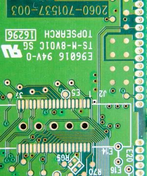 Electronic board with electrical components. Electronics of computer equipmen Stock Photos