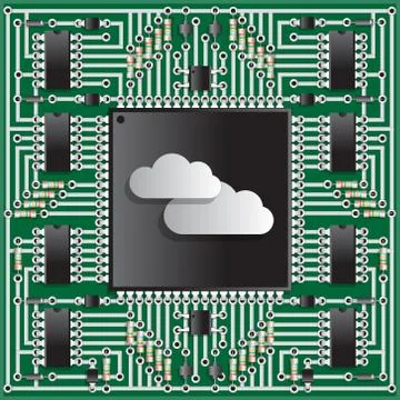 The electronic board in the form of cloud storage. Stock Illustration