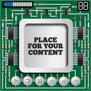The electronic board in the form of video player. Stock Illustration
