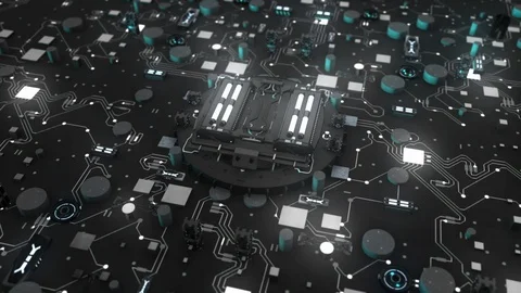 Electronic board in hardware cpu processor Stock Footage 121387890