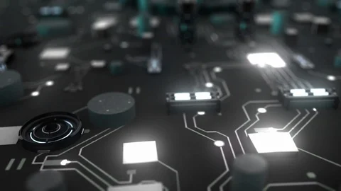 Electronic board in hardware cpu processor Stock Footage 121387892