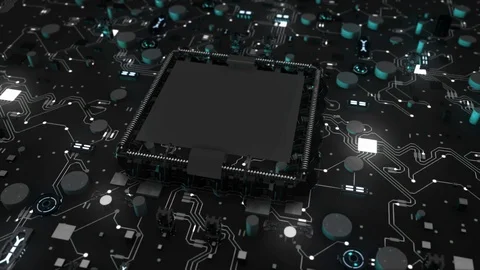Electronic board in hardware cpu processor Stock Footage 121387895