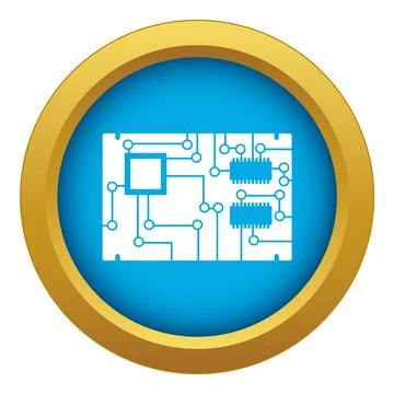 Electronic board icon blue isolated Stock Illustration