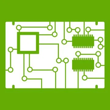 Electronic board icon green Stock Illustration