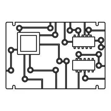 Electronic board icon outline イラスト素材