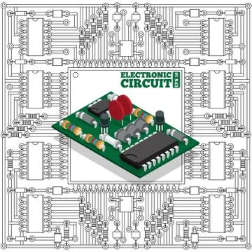 The electronic board. Stock Illustration