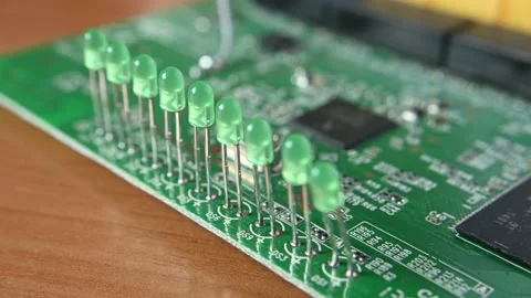 Electronic board with LEDs Stock Footage 186657773