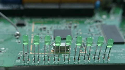 Electronic board with LEDs Stock Footage 186919441