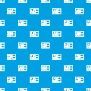 Electronic board pattern seamless blue Stock Illustration