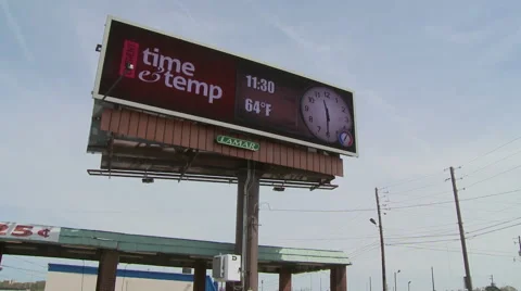 Electronic board showingTime and Temperature Stock Footage 54713637