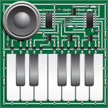 Electronic board synthesizer. Stock Illustration