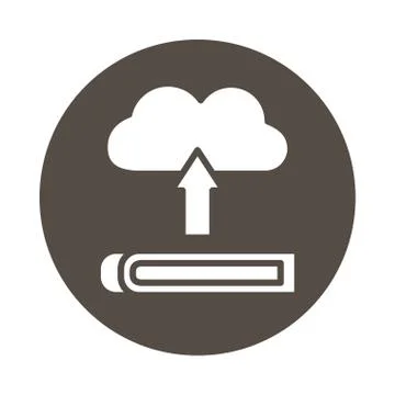 Electronic book with cloud computing education online block style Stock Illustration