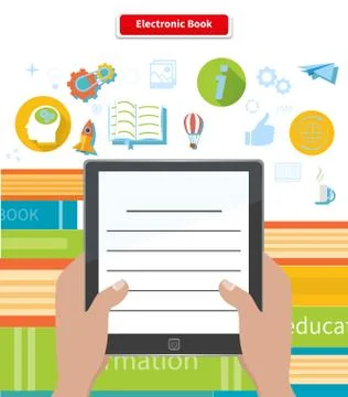 Electronic Book. Concept Reading Ebook Stock Illustration