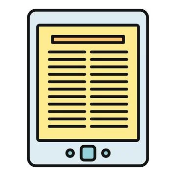 Electronic book reader displaying digital text content Stock Illustration