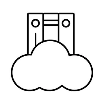 Electronic books with cloud computing education online line style Stock Illustration