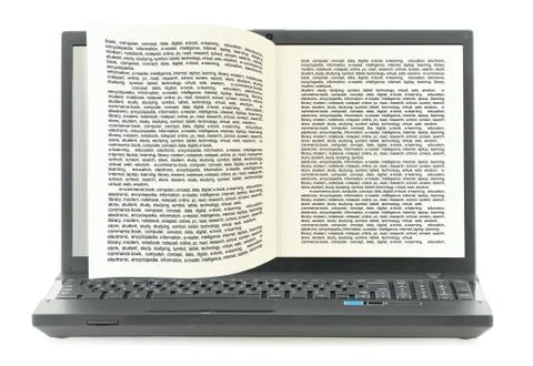 Electronic books library Stock Photos