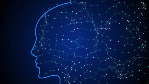 Electronic brain and Concept of artificial intelligence AI .Graphic of a digital Stock Footage 266881072