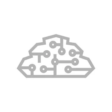 Electronic brain icon. Tech brains sign.Vector illustration Illustrazione stock