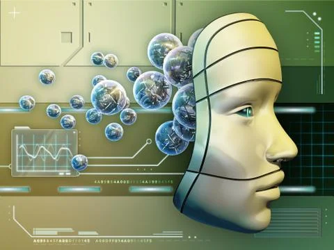 Electronic Brain Stock Illustration