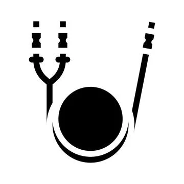 Electronic cable for camera glyph icon vector illustration Stock Illustration