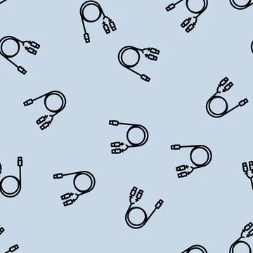 Electronic cable for camera line vector seamless pattern Stock Illustration