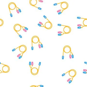Electronic cable for camera vector seamless pattern 스톡 일러스트
