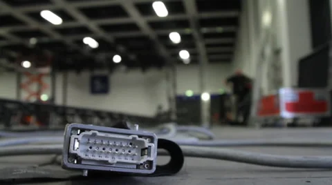 Electronic cable on  the floor Stock Footage 60614661