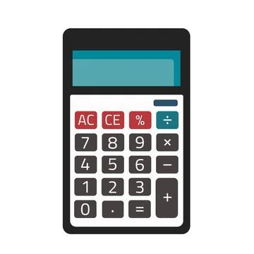 Electronic calculator in flat style. Stock Illustration