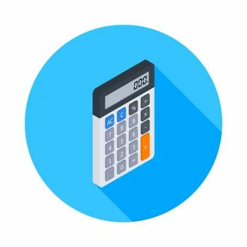 Electronic calculator, Isometric, Flat icon Illustrazione stock
