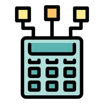 Electronic calculator managing three data flows for efficient computation Stockillustratie