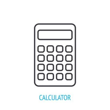 Electronic calculator. Outline icon. Vector illustration. Stock Illustration