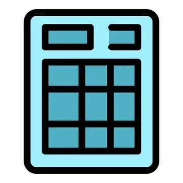 Electronic calculator performing calculations with buttons and display Stock Illustration