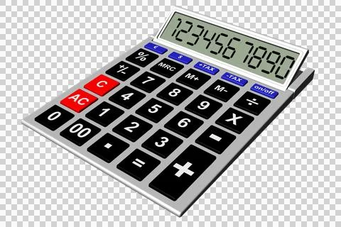 Electronic Calculator  PNG with transparent background Stock Illustration