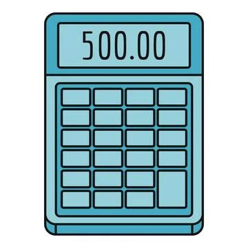 Electronic calculator showing five hundred on display Stock Illustration